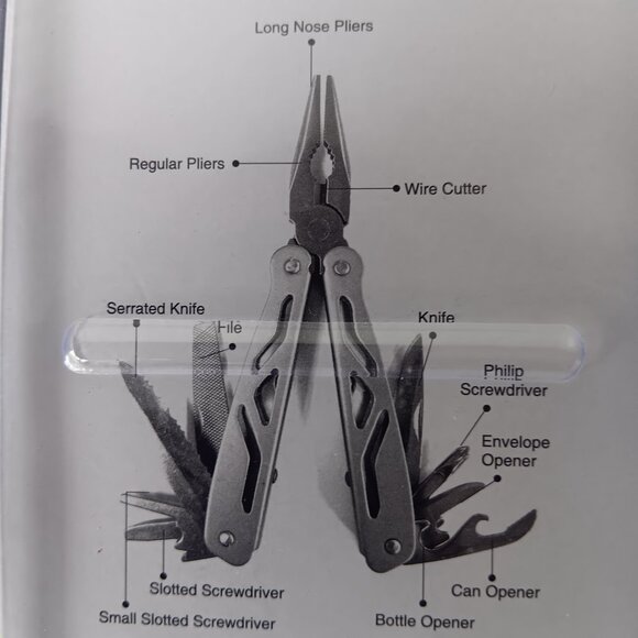 Tool Bench -- 12 Function - Compact - Stainless Steel Multi Function Plier Tool - Picture 3 of 6